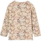 T-shirt - Prehistorische Dierenprint - Ronde Hals - Lange Mouwen - 100% Katoen