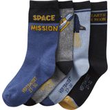 Vertbaudet Set van 4 Paar Jongenssokken - Ruimtethema - Katoenmix