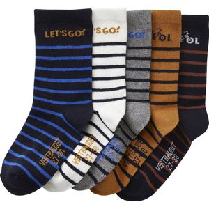 Vertbaudet - Set van 5 - Sokken - Multicolor - 74% Katoen, 22% Polyamide, 3% Elastaan, 1% Polyester