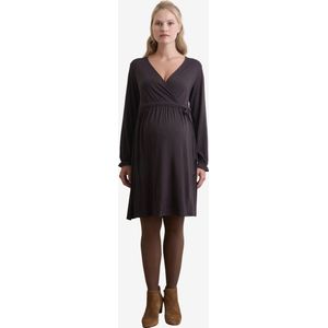 Vertbaudet - Korte Wikkeljurk - Tricot - Chocoladebruin - Geschikt voor Zwangerschap en Borstvoeding