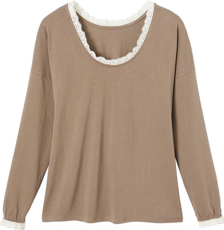 Vertbaudet - Omkeerbaar - Zwangerschapsshirt - Taupe - 63% Polyester, 33% Viscos
