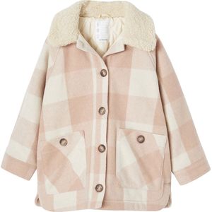 Geruite Overhemdjas - Meisjes - Zachtroze - Wolmix - Lange Mouwen