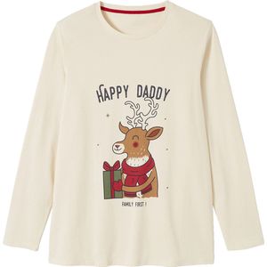 Kerstpyjama - Heren - T-shirt met Lange Mouwen - Ronde Hals - Flanellen Broek