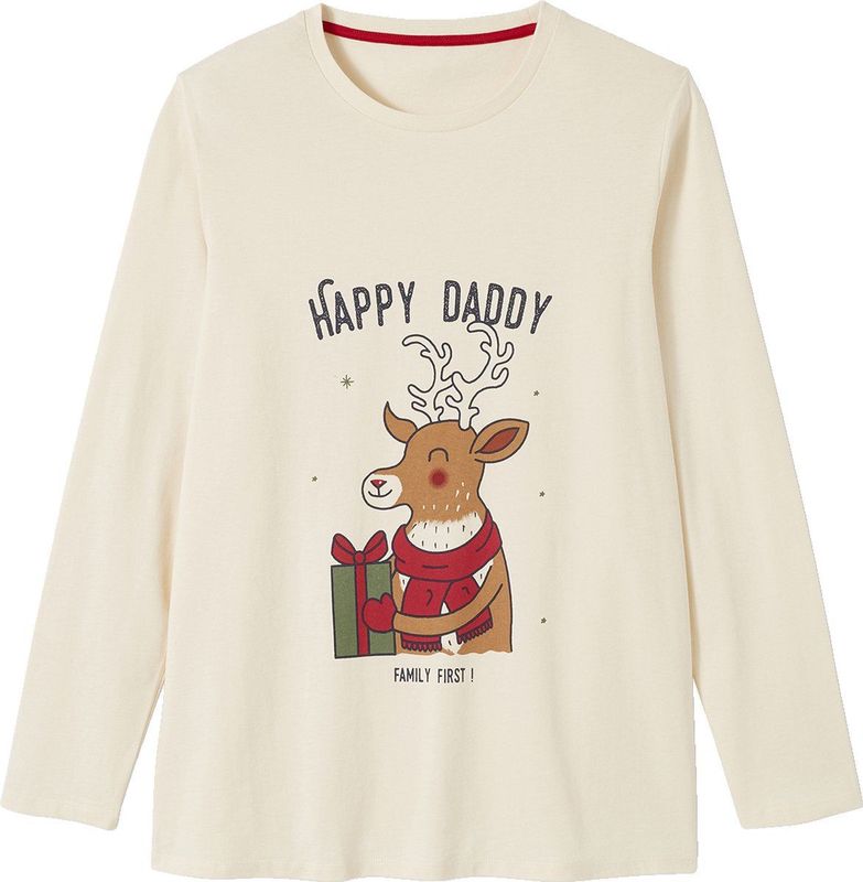 Kerstpyjama - Heren - T-shirt met Lange Mouwen - Ronde Hals - Flanellen Broek