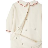 Geborduurde Kerstpyjama - Ecru - Fluwelen Pyjamapakje - Voor Baby's