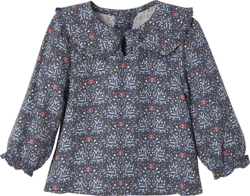 Blouse - Bloemen - 100% Viscose - Claudinekraag - Lange Mouwen