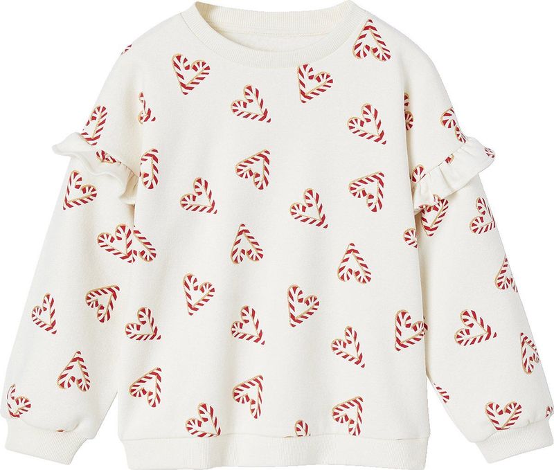 Vertbaudet - Kersttrui - Meisjes - Met Glitterhartjes en Ruches