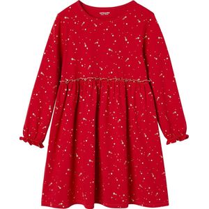Meisjesfeestjurk - Rood - Met Glanzende Sterrenprint