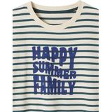 Vertbaudet - Marinière Familie - T-shirt - Groen - Katoen - Happy Summer Family Motief