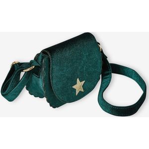 Fluwelen meisjestas met sterren groen