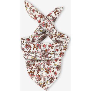 Personaliseerbare sjaal met bloemenprint voor babymeisje ecru