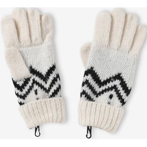 Handschoenen voor jongens van jacquard tricot beige