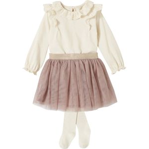 Vertbaudet - Meisjes-T-shirt - Kraag van Engels Borduurwerk - Babymeisje