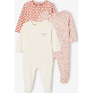 Vertbaudet - BASICS - Set van 3 Interlock Slaappakjes - 100% Katoen