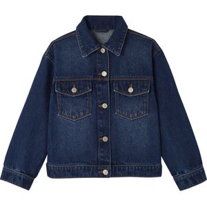 Vertbaudet - Spijkerjas - Licht Oversized - Meisjes - Worker-Stijl - Denim 100% Katoen