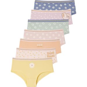 Set van 7 shorties bloemen meisjes van biokatoen rozen