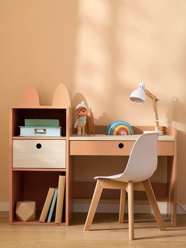 FOXY - Kleuterbureau - Rood - Houtvezelplaat - 2 Lades + 2 Open Vakken