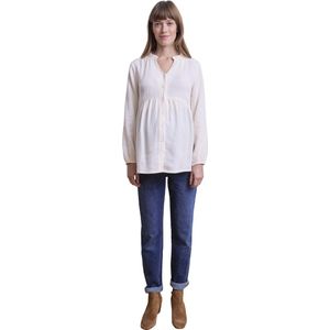 Vertbaudet - Audrey - Zwangerschapsblouse - Wit - Katoen - Ruches en Knopsluiting