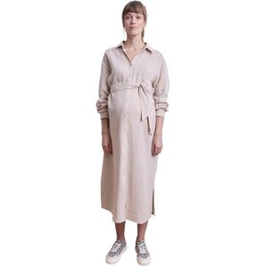 Vertbaudet - Lange Hemdjurk - Katoen - Blauw - Geschikt voor Zwangerschap en Borstvoeding