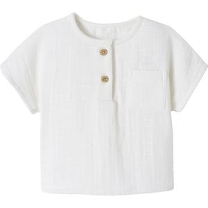 Vertbaudet Babyshirt met Tunesische hals van katoengaas aanpasbaar