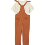 Vertbaudet Set T-shirt + salopette van molton meisjes