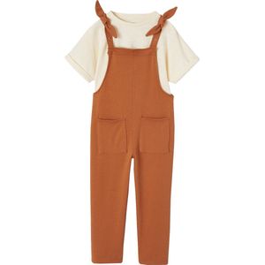 Vertbaudet Set T-shirt + salopette van molton meisjes