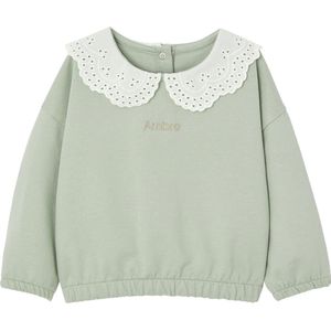 Babysweater met col saliegroen