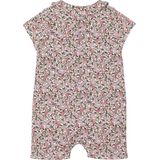 Boxpakje - Bloemenprint - Ecru - 100% Katoen - Korte Mouwen, Knoopsluiting