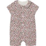 Boxpakje - Bloemenprint - Ecru - 100% Katoen - Korte Mouwen, Knoopsluiting