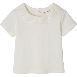 Vertbaudet Set T-shirt met kraag en kort broekje met bloemen geboorte