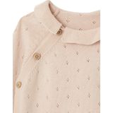 Set - Gebreide Babytrui met Kraagje en Broek - Nude - 70% Katoen, 30% Polyamide