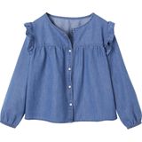 Denim Overhemd - Lichtgewicht - Ronde Hals - Lange Mouwen - 100% Katoen