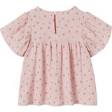 Meisjesblouse - Ecru - Biologisch Katoen - Met Print en Vlindermouwen