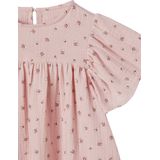 Meisjesblouse - Ecru - Biologisch Katoen - Met Print en Vlindermouwen