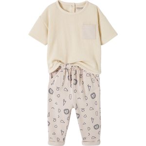 Vertbaudet Babyset T-shirt met honingraat en broek van molton