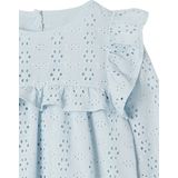 Engels - Blouse - Hemelsblauw - Borduurwerk - Ruches