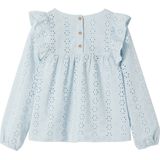 Engels - Blouse - Hemelsblauw - Borduurwerk - Ruches