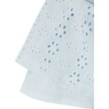 Blouse - Hemelsblauw - Meisjes - Met Ruches en Engels Borduurwerk