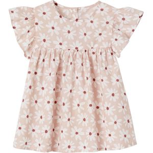 Vertbaudet - Gebloemde Meisjesblouse - Korte Mouwen - Ruches