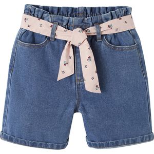 Vertbaudet Jeansbermuda in paperbag-stijl voor meisjes