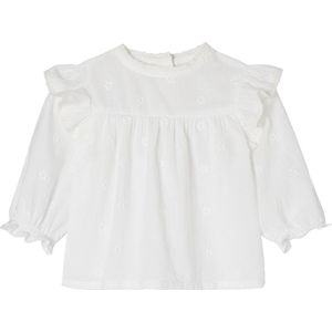 Babyblouse - Geborduurd - Wit - 100% Katoen