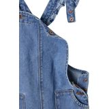 Denim - Meisjestuinbroek - Stone - 100% Katoen - Ruches op Bretels