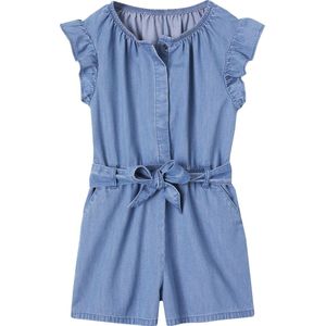 Lichte denim - Jumpsuit - Stone - 100% Katoen - Ruches en Drukknoopsluiting