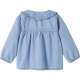 Vertbaudet - Babyblouse - Lichte Denim - Kraag met Ruches - Lange Mouwen