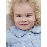 Vertbaudet - Babyblouse - Lichte Denim - Kraag met Ruches - Lange Mouwen