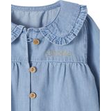 Vertbaudet - Babyblouse - Lichte Denim - Kraag met Ruches - Lange Mouwen