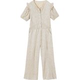 Feestelijke Jumpsuit - Goud - Polyester - Pofmouwen en Volants