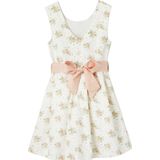 Jerseyjurken - Bloemenprint - Satijn Katoen - Mouwloos - Geschulpte Afwerking