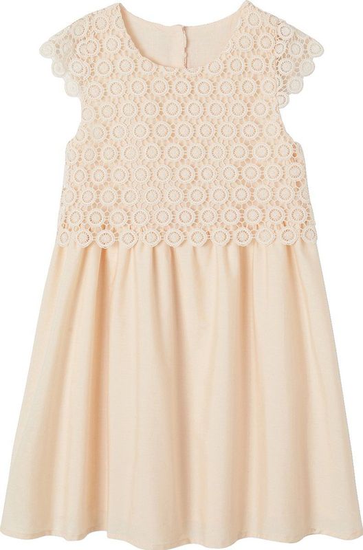 Vertbaudet - Formele Jurk - Meisjes - Macrame - Korte Mouwen met Ruches