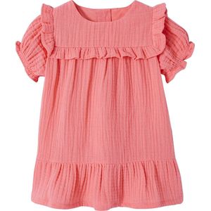 Babyjurk - Koraal - Katoengaas - Ronde Hals - Korte Mouwen